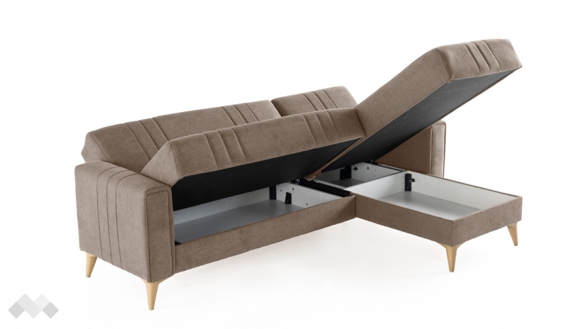 Ъглов диван Омега универсален ъгъл кафяв - изглед 7