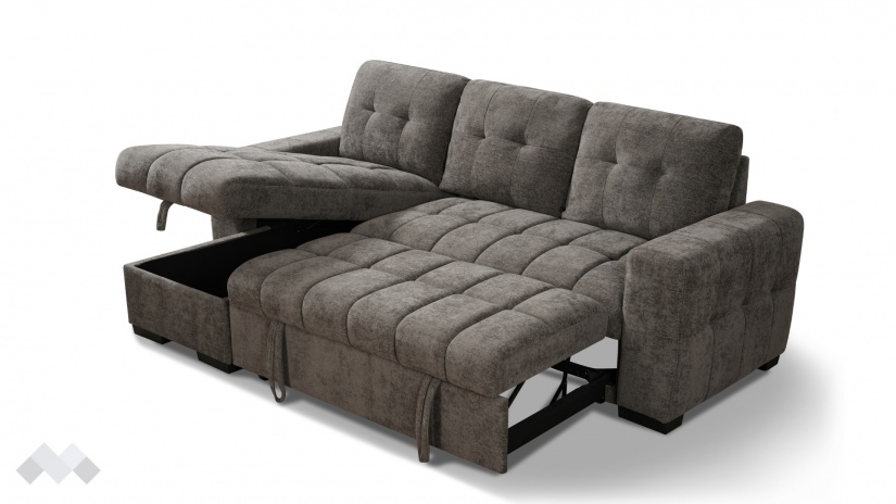 Ъглов диван Орбо универсален кафяв - изглед 6