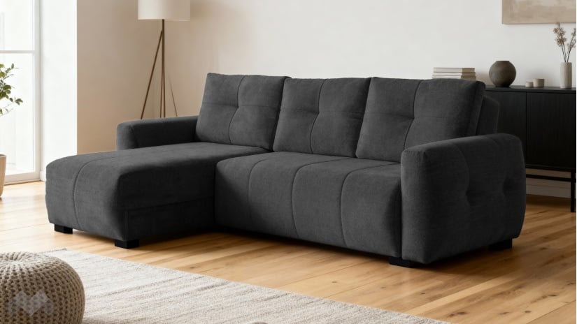 Ъглов диван Ролин Покет универсален ъгъл графит - изглед 2 - МебелМаг Ъглов диван Ролин Покет универсален ъгъл графит - изглед 2