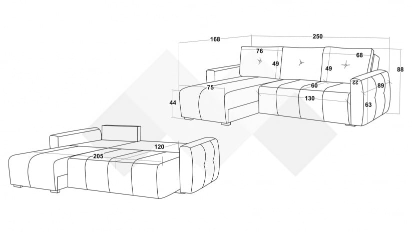 Ъглов диван Ролин Покет универсален ъгъл кафяв - изглед 12 - МебелМаг Ъглов диван Ролин Покет универсален ъгъл кафяв - изглед 12