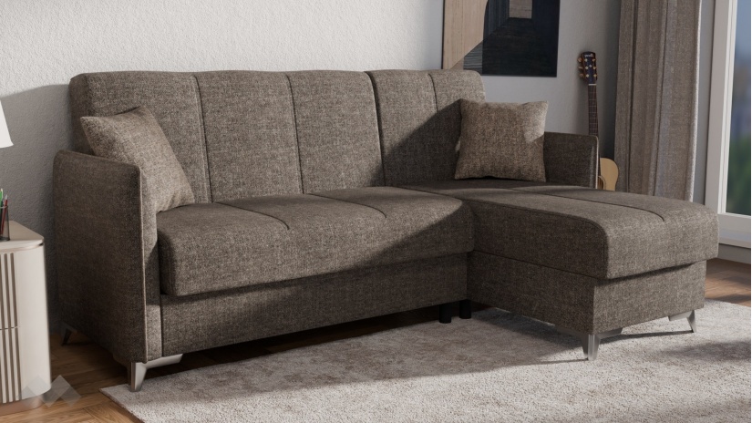 Ъглов диван Сафо универсален ъгъл кафяв - изглед 1