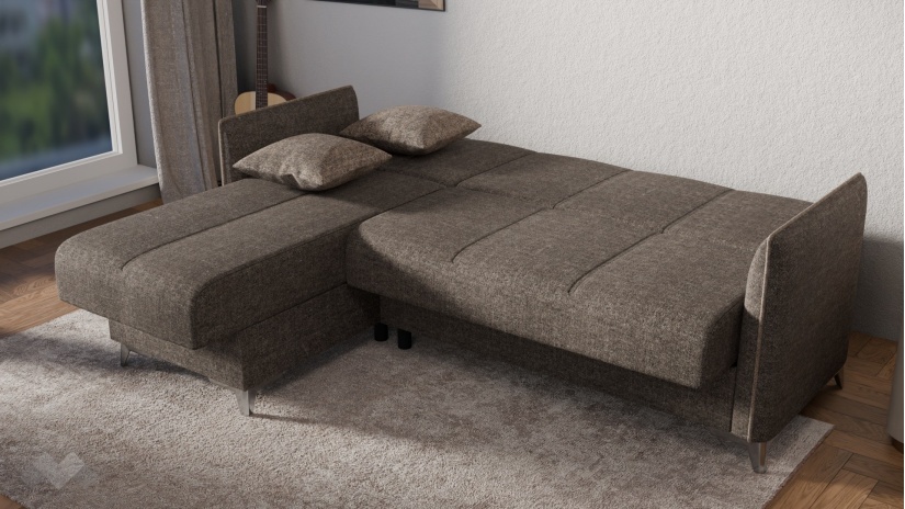 Ъглов диван Сафо универсален ъгъл кафяв - изглед 8