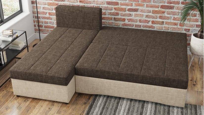 Ъглов диван Селин кафяв със светло кафяво - изглед 10 - МебелМаг Ъглов диван Селин кафяв със светло кафяво - изглед 10