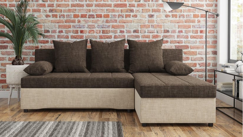 Ъглов диван Селин кафяв със светло кафяво - изглед 3 - МебелМаг Ъглов диван Селин кафяв със светло кафяво - изглед 3