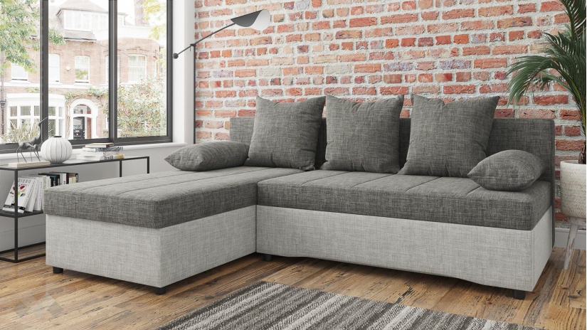 Ъглов диван Селин сив със светло сиво - изглед 2