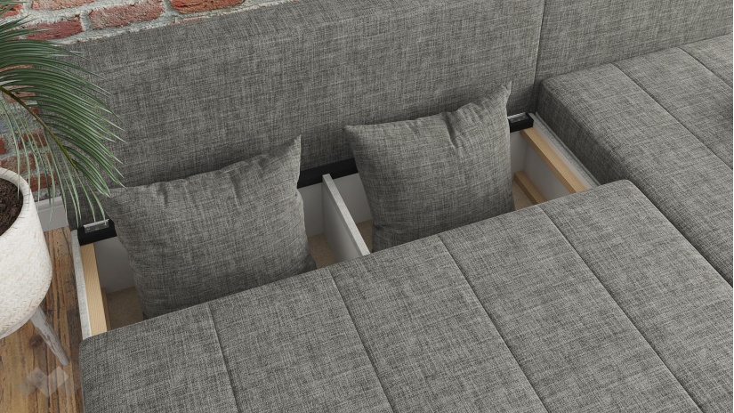 Ъглов диван Селин сив със светло сиво - изглед 7