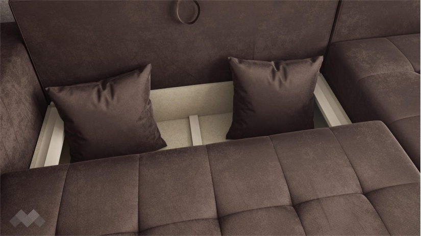 Ъглов диван Сингъл с посока кафяв - изглед 3