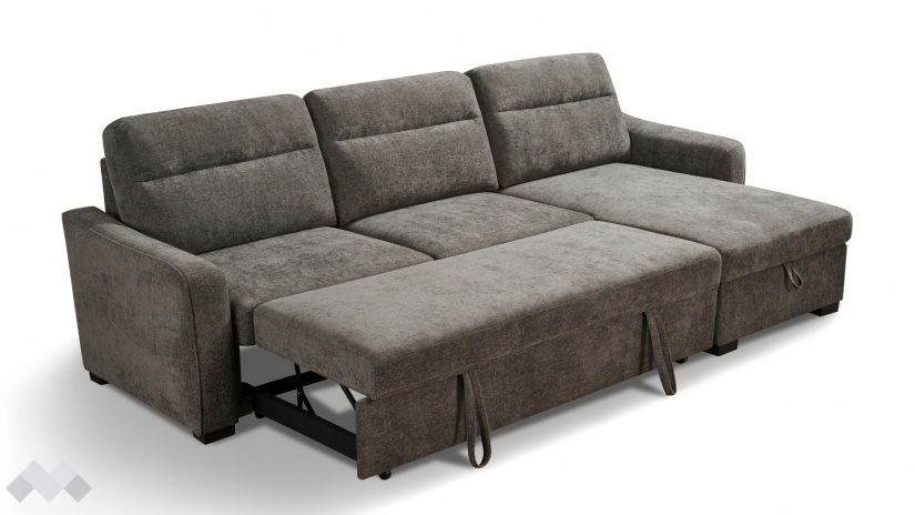 Ъглов диван Велуто универсален кафяв - изглед 7