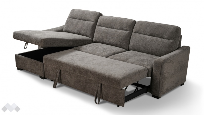 Ъглов диван Велуто универсален кафяв - изглед 6