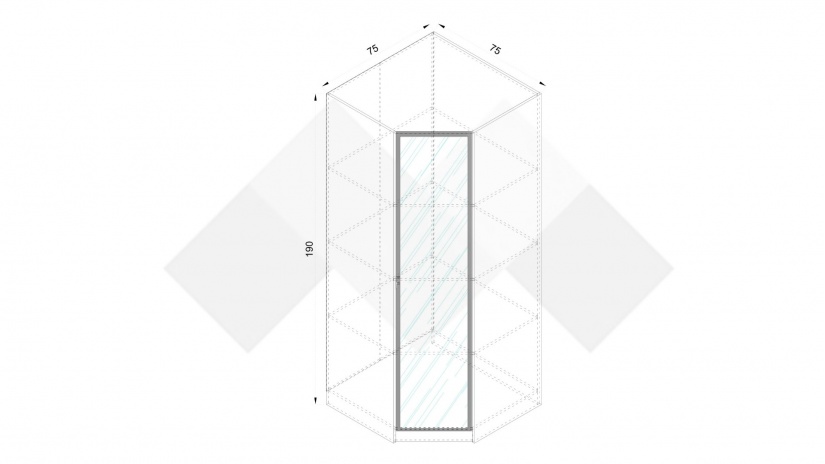 Гардероб Адам ъглови дъб крафт бял с дъб крафт сив - изглед 3 - МебелМаг Гардероб Адам ъглови дъб крафт бял с дъб крафт сив - изглед 3