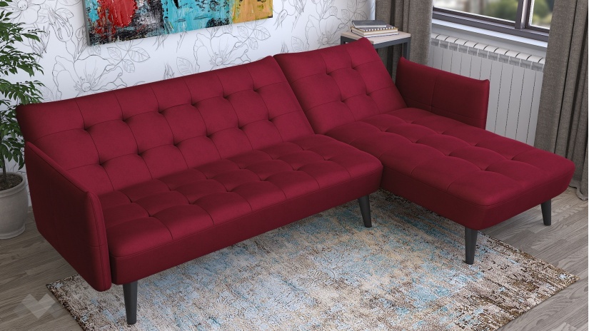 Ъглов диван Пауло универсален ъгъл бордо - изглед 3