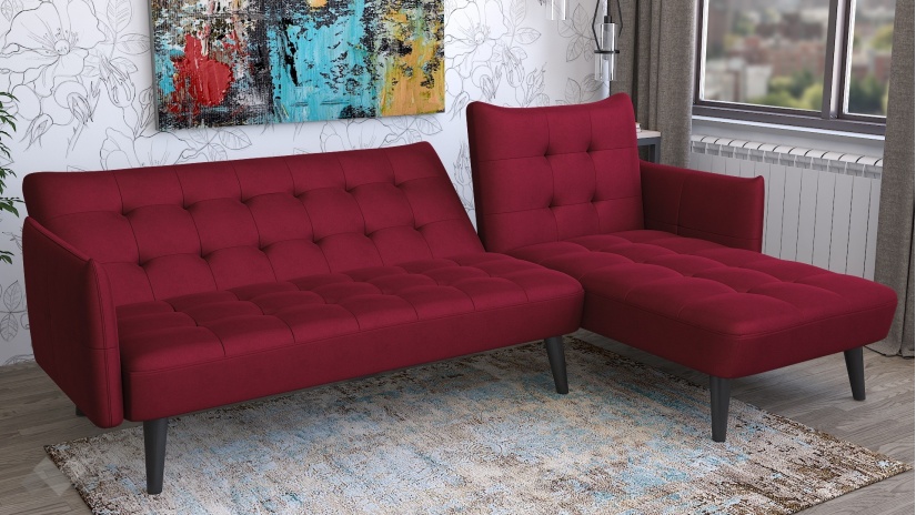 Ъглов диван Пауло универсален ъгъл бордо - изглед 4