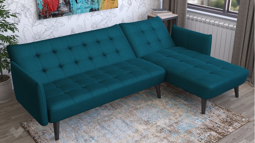 Ъглов диван Пауло универсален ъгъл син - изглед 3