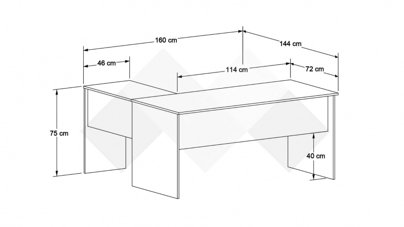 Ъглово бюро Рио орех осло - изглед 3