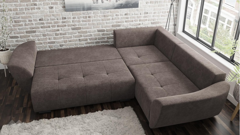 Ъглов диван Сиера с посока кафяв - изглед 4 - МебелМаг Ъглов диван Сиера с посока кафяв - изглед 4