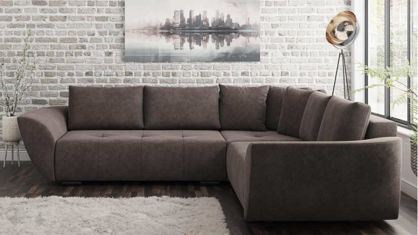 Ъглов диван Сиера с посока кафяв - изглед 2 - МебелМаг Ъглов диван Сиера с посока кафяв - изглед 2