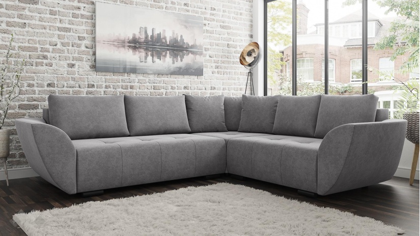 Ъглов диван Сиера с посока сив - изглед 1 - МебелМаг Ъглов диван Сиера с посока сив - изглед 1