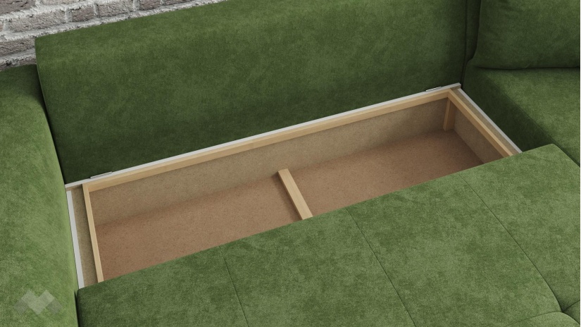 Ъглов диван Сиера с посока зелен - изглед 3