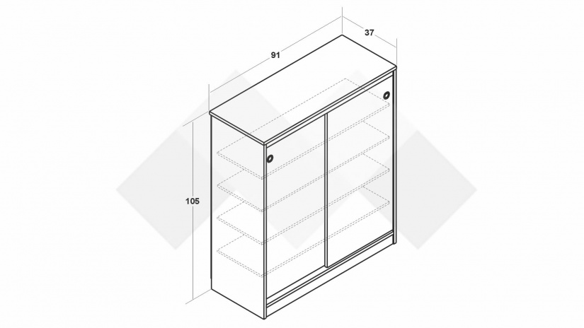 Шкаф за обувки Андре бяло гладко - изглед 3