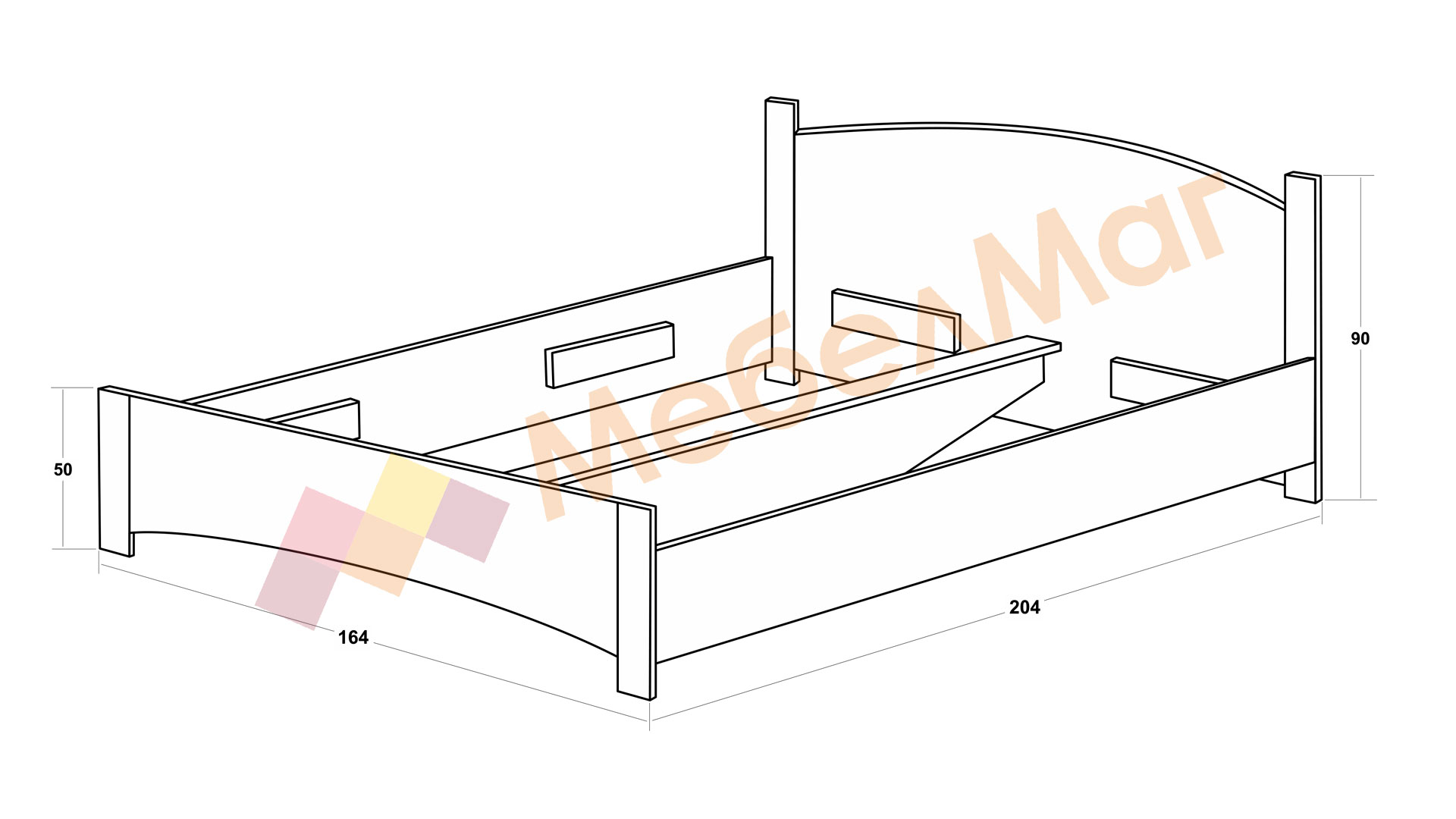 Легло Одеса с включен матрак Бонел 160/200 тъмна сонома - изглед 2